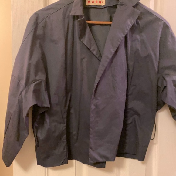 Marni $1 400 Open Front Dark Navy Jacket Gorgeous - Picture 3 of 14